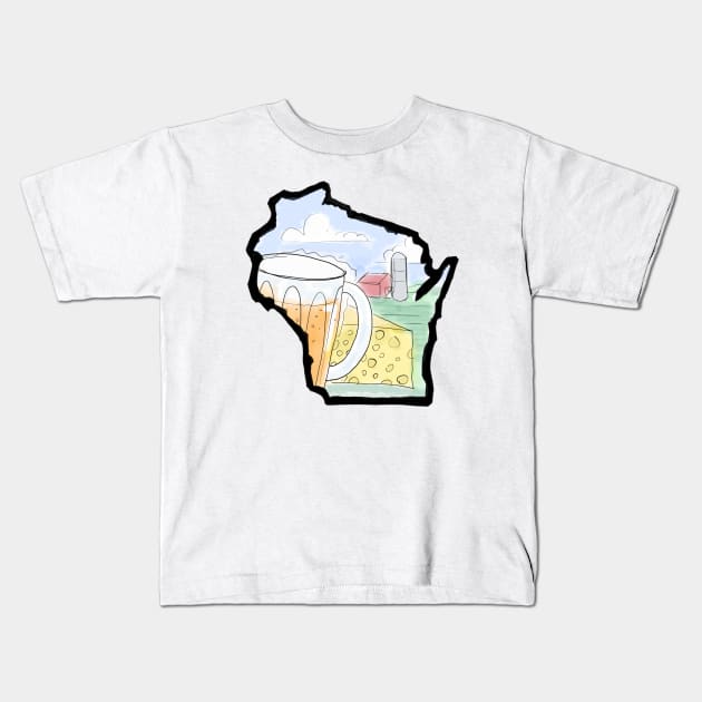 Wisconsin Kids T-Shirt by TwoBroads